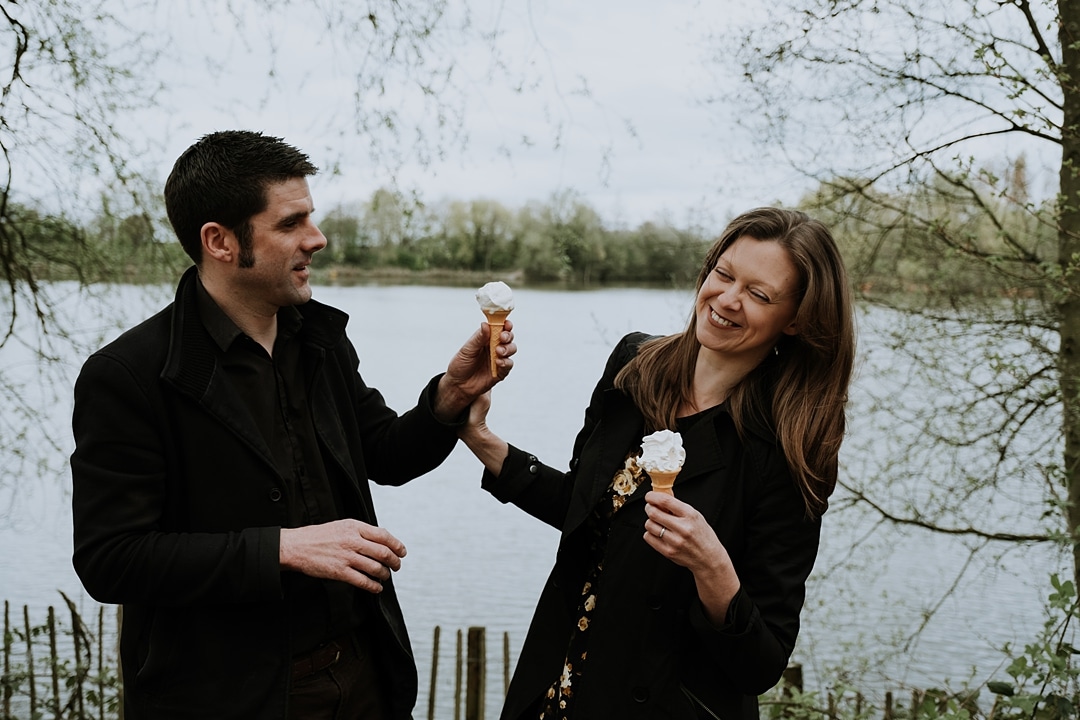 couples shoot coventry ice cream spring