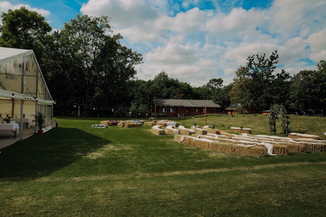 haybale-seating-area-outdoor-leicestershire-wedding-photographer